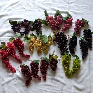 23 Bunches Artificial Grapes Clusters Wine Bar Faux Fruit